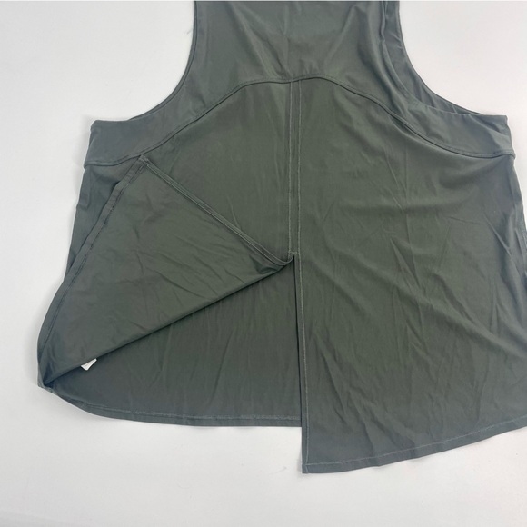 Spanx go lightly ribbed tie back tank Army Green Olive Open Back Plus Size 1X - Picture 8 of 10